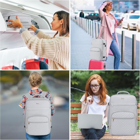 Travel Backpack for Women, Carry On Backpack for Airplanes Flight Approved, Waterproof Large Weekender Overnight Bag Fit 17 Inch Laptop with USB Charging Port, Black in Saudi Arabia