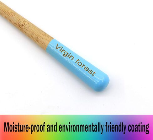 Virgin Forest 6 Pcs Biodegradable Bamboo Toothbrushes, Natural Eco-Friendly BPA-Free Toothbrushes, Best Travel Wood Toothbrush Set for Sensitive Gums in Kuwait