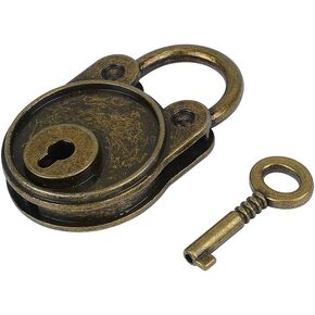 ZIANG 1pcs Vintage Bear Antique Style Mini Archaize Padlocks Key Lock with Key for Handbag Small Luggage Tiny Craft Diary Toy Box (Brass)