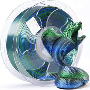 Rainbow PLA Filament, Rainbow PLA 3D Printer Filament Color Changing Multicolor Matte PLA Filament 1.75mm Blue Purple Pink Yellow Green Color Changing PLA 3D Printing Filament 1KG 3D Filament