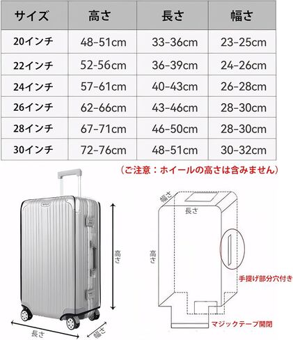 T Tersely Clear PVC Suitcase Cover Protectors 20/24/26/28/30 Inch Suitcase Baggage Covers - Waterproof Dustproof and Anti-Scratch 20-30 Inch Luggage Cover (24inch) in Kuwait