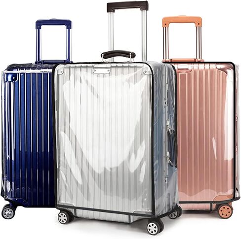 T Tersely Clear PVC Suitcase Cover Protectors 20/24/26/28/30 Inch Suitcase Baggage Covers - Waterproof Dustproof and Anti-Scratch 20-30 Inch Luggage Cover (24inch) in Kuwait
