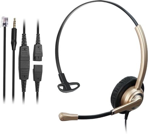 MAIRDI Phone Headset with Microphone Noise Canceling, Telephone Headset for Office Landlines, with 3.5mm Connector for PC Laptop, Work for Nortel Yealink IP Phones Cisco 6851 6945 7841 7861 in Saudi Arabia