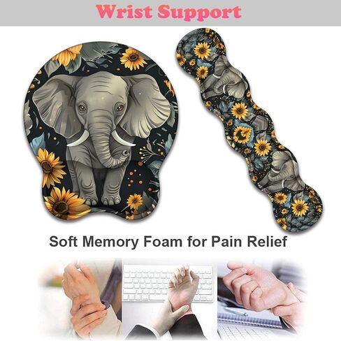 3 in 1 Keyboard Wrist Rest + Mouse Pad and Coaster, Ergonomic Gel Mouse Pad and Keyboard Pad Set, Comfortable Lightweight for Easy Typing Pain Relie, Bible Flower Psalm 46-5 in Kuwait