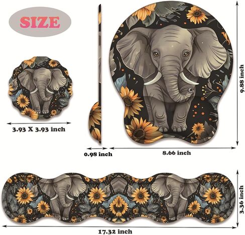 3 in 1 Keyboard Wrist Rest + Mouse Pad and Coaster, Ergonomic Gel Mouse Pad and Keyboard Pad Set, Comfortable Lightweight for Easy Typing Pain Relie, Bible Flower Psalm 46-5 in Kuwait