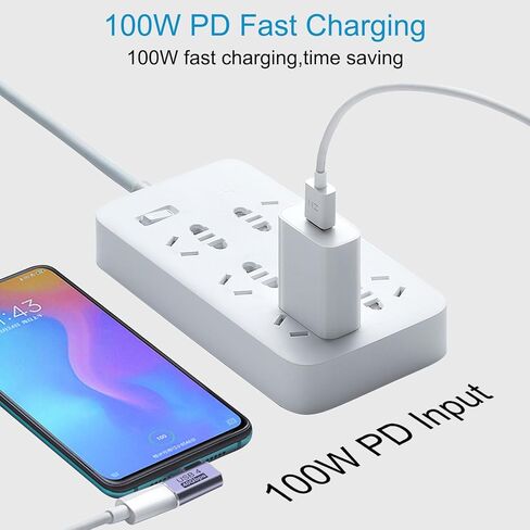 4pcs 90 Degree Right Angle USB C Male to Female Adapter/Connector, USB Type C Adapter Extender Support 100W, 40Gbps, 8K@60Hz for Steam Deck, MacBook,Thunderbolt ect(Vertical Bend) in Saudi Arabia
