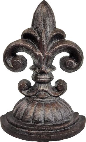 Lulu Decor، سدادة باب Fleur De Lis Sculpture، سدادة باب بوزن 2 رطل باللون البني العتيق (بدون إسفين) in Saudi Arabia