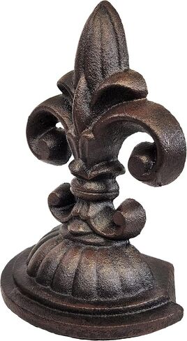Lulu Decor، سدادة باب Fleur De Lis Sculpture، سدادة باب بوزن 2 رطل باللون البني العتيق (بدون إسفين) in Saudi Arabia