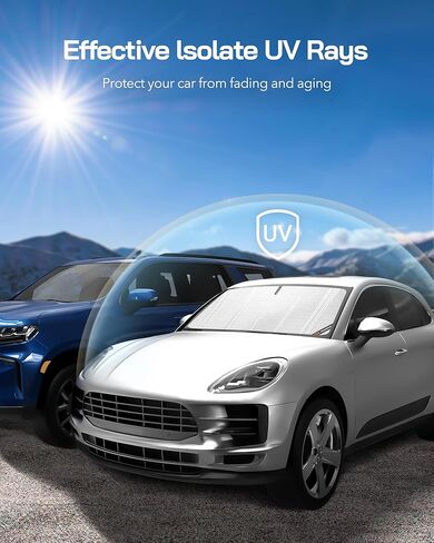 Windshield Sun Shade for 2010-2023 Lexus GX460 Front Window Sunshade. Reflective Rigid Material in Kuwait