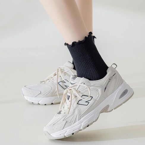 جوارب نسائية مكشكشة من Mcool Mary، جوارب كاحل لطيفة كاجوال ذات أساور دوارة دافئة من القطن المحبوك بالخس جوارب بيضاء مكشكشة للنساء 6 عبوات in Kuwait