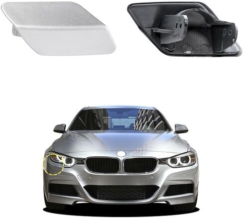غطاء غطاء فوهة غسالة المصباح الأمامي للسيارة متوافق مع BMW 3 F30 320 323 330 335 M-Sport 2013 2014 2015 2016 2017 2018 غطاء تنظيف المصباح الأمامي 51118056613 51118054179 غطاء رذاذ الماء in Kuwait
