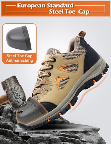ISOOUS Steel Toe Shoes for Men Women Safety Composite Toe Sneakers Lightweight Comfortable Non Slip Resistant Work Shoes for Men Utility Indestructible Industrial Construction Shoes in Saudi Arabia
