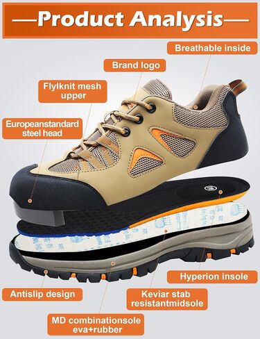 ISOOUS Steel Toe Shoes for Men Women Safety Composite Toe Sneakers Lightweight Comfortable Non Slip Resistant Work Shoes for Men Utility Indestructible Industrial Construction Shoes in Saudi Arabia