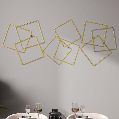 Hicarer 3 Pcs Interlocking Rings Wall Sculpture Abstract Home Wall Decor Gold Metal Wall Decor Aesthetic Gold Wall Decor for Art Bedroom Living Room Bathroom Home in Saudi Arabia