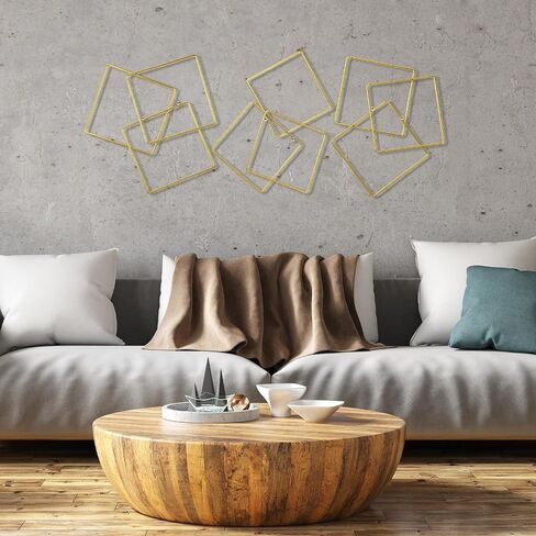 Hicarer 3 Pcs Interlocking Rings Wall Sculpture Abstract Home Wall Decor Gold Metal Wall Decor Aesthetic Gold Wall Decor for Art Bedroom Living Room Bathroom Home in Saudi Arabia