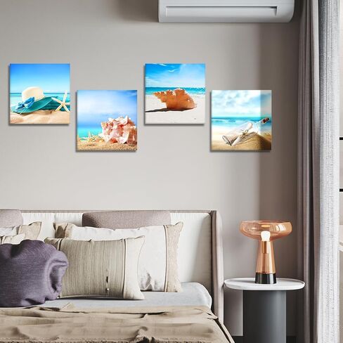 Artscope 4 قطع قماش يطبع جدار الفن - لوحة صورة النبيذ الرومانسية - عمل فني جداري حديث مؤطر للحمام ديكور المنزل والمكتب - 12 × 12 بوصة in Kuwait