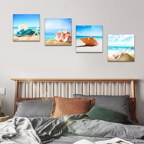 Artscope 4 قطع قماش يطبع جدار الفن - لوحة صورة النبيذ الرومانسية - عمل فني جداري حديث مؤطر للحمام ديكور المنزل والمكتب - 12 × 12 بوصة in Kuwait