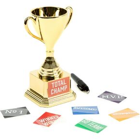 Customizable Team Novelty Trophy Cup Gold, Funny Gift, Rewards, Prizes, Award, Winning, Celebrations, Party, Dry Erase, Reusable - 8" H x 3.25" W