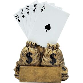 Decade Awards 6-Inch Poker Champion Trophy | Ultimate Texas Hold 'em Award | Elevate Your Game to a Royal Flush Status! - Engraved Plate Upon Request