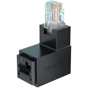 (Black-Right Bend Cat5e/Cat6 Ethernet Male to Female Adapter, RJ45 Ethernet Female to RJ45 Male Adapter, Ethernet Adapter for Ethernet Cable Extender Connector Notebook Computers