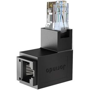 (محول إيثرنت Cat5e/Cat6 RJ45 أسود إلى أسفل، محول إيثرنت RJ45 / 8P8C ذكر إلى أنثى، يدعم كابل LAN القياسي Cat6 / Cat5e / Cat5