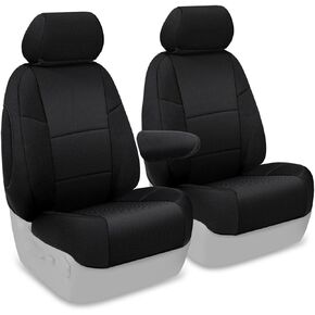 Coverking Custom Fit Front 50/50 Bucket Seat Cover for Select Toyota FJ Cruiser Models - Spacermesh Solid (Black)