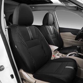 Xipoo Seat Cover Compatible with 2017-2019 Nissan Rogue Seat Covers Full Set PU Leather Car Seat Covers Replacement for 2017 2018 2019 Nissan Rogue Accessories (2017-2019 Hybrid&Sport, Black+Red)