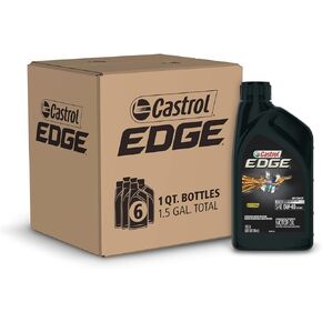 Castrol Edge Euro 0W-40 A3/B4 Advanced Full Synthetic Motor Oil, 1 Quart, Pack of 6