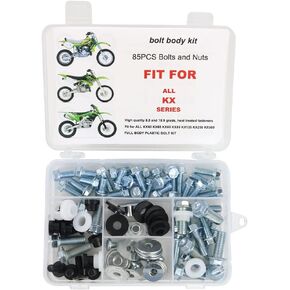Xitomer 85 PCS Body Plastic Frame Fender Bolts Kit Fit for KX60 KX65 KX80 KX85 KX125 KX250 KX500, ATV Plastic Bodywork Bolts Kit