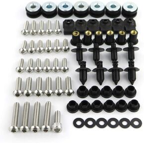 Xitomer Fairing Bolts Kits, Fit for YZF R6 2006 2007 Bodywork Screws, Mounting Kits Washers/Nuts/Fastenings/Clips/Grommets (Stainless Steel)