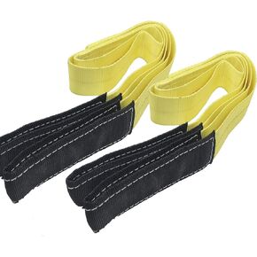 2 Pack 2 "x6' Tow Strap with Reinforced Loops Vehicle Recovery Rope 18,000 lbs Pound Capacity Recovery Strap (2 "x6' Tow Strap)