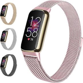 Metal Mesh Loop Bands for Fitbit Luxe Bands Women Men Stainless Steel Mesh Loop Adjustable Wristband Replacement Strap for Fitbit Luxe/Luxe Special Edition Fitness Tracker