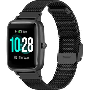 FitTurn Slim Band Compatible with Cubitt CT2/CT2S SmartWatch, Mesh Stainless Steel Adjustable Watchband Strap Replacement Accessory Strap for Cubitt CT2/CT2S Fitness & Health Tracker