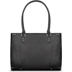 Solo New York Jay 15.6-Inch Vintage Leather Laptop Ladies Tote Bag, Black