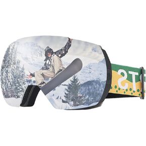 Ski Goggles,OTG Snowboard Goggles,Anti-fog Snow Sports Goggles for Men Women & Youth Polarized Winter Skiing Goggles