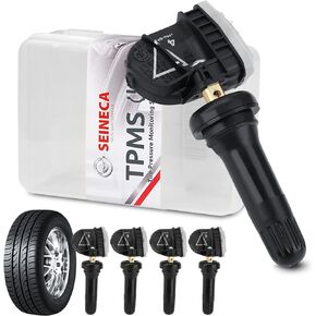 13516165 TPMS Sensors, 433MHz Tire Pressure Monitoring Sensor Compatible with Chevy Silverado (2018-2019)/ Traverse (2017-2021)/ GMC Sierra (2018-2020)... TPS with Rubber TPMS Valve Stem(Set of 4)