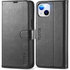 TUCCH Case for iPhone 14 Plus Wallet Case, [RFID Blocking] 4 Card Holder Stand [Shockproof TPU Interior Case] PU Leather Magnetic Protective Flip Cover Compatible with iPhone 14 Plus 6.7" 2022, Black