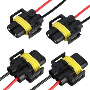 4 Pcs Headlight Wire Socket Connector,H11 H8 880 881 Female Adapter Headlight Wiring Harness Sockets Wire Connector Headlight Socket,OEM Replacement Part Compatible with Headlights or Fog Lights Use