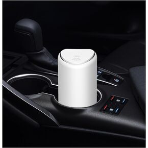 Mini Car Trash Can with Lid, Portable Silicone Garbage Storage Container, Leakproof Auto Dustbin for Cup Holder, Vehicle Interior Accessories for Cars SUVs Trucks (Black)