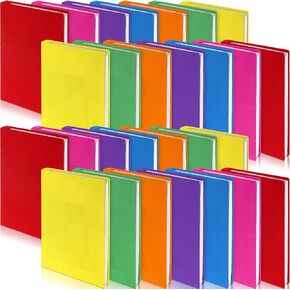 Sherr 48 Pcs Stretchable Jumbo Book Covers Sleeve 14.5 x 9 Inch Stretchable Book Cover Fabric Protector Reusable Textbook Cloth for Classroom OCC Gift Most Hardcover About 9 x 12 Inch (Vibrant Color) in Kuwait