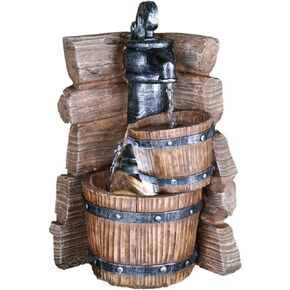 OK LIGHTING FT-1166/1L 11.5-Inch H Table Fountain, Brown