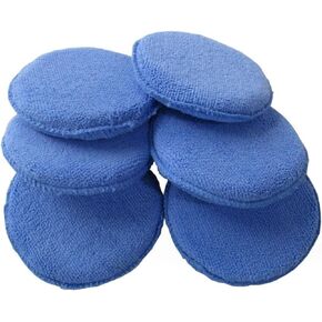 6 Pcs 5 inch Microfiber Wax Applicator Pads, Car Wax Applicator, Buffing & Detail Polishing Foam Pads for Car Cleaning and Fine Polishing
