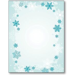 Falling Snowflakes Stationery Paper - 80 Sheets of Letterhead for Winter & Holiday Events…