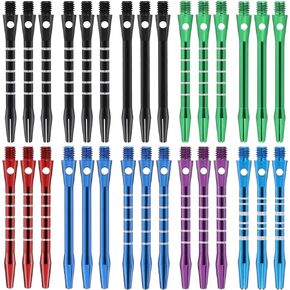 30 Packs Dart Shafts, Multi-color Dart Shafts for Steel Tip, Aluminum 2BA Thread Dart Accessories, 50 mm/53 mm Dart Shafts Replacement Kit with Rubber O Rings for Dart Sharpener flights Sports