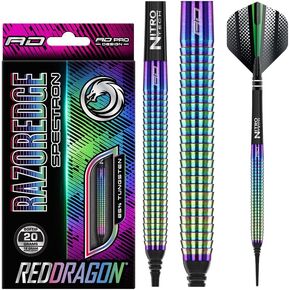 RED Dragon Razor Edge Spectron 18 Gram Softip Tungsten Darts with Flights and Stems