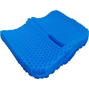 وسادة مقعد جل للجلوس الطويل (ناعمة ومسامية) لوسائد الكراسي المتحركة، وسادة مقعد السيارة والشاحنة، وسادة كرسي لكراسي المكتب (وسادة زرقاء واحدة + غطاء قماش مضاد للانزلاق) in Kuwait