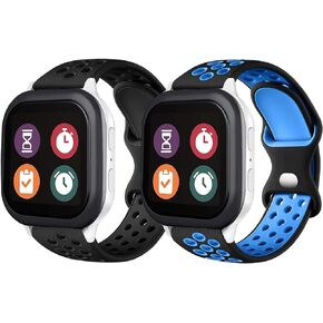 2 Pack Silicone Sport Bands Compatible with Gizmo Watch 3 2 1/Gabb Watch 3 2 1/syncup kids watch Band for Kids,20mm Soft Breathable Water_Proof Smartwatch Band replacement for Boys and Girls Gizmo Watch Band for Kids,