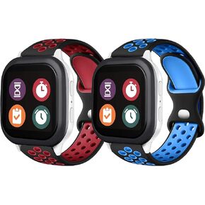 2 حزمة من الأربطة الرياضية المصنوعة من السيليكون المتوافقة مع ساعة Gizmo 3 2 1/Gabb Watch 3 2 1/syncup للأطفال، سوار ساعة ذكية ناعم قابل للتنفس مقاوم للماء مقاس 20 مم للأولاد والبنات، سوار ساعة Gizmo للأطفال،
