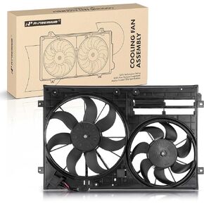 A-Premium Engine Radiator Cooling Fan Assembly Compatible with Volkswagen & Audi Models - Jetta, Jetta City, Passat, Golf, Golf R, Tiguan, Beetle, CC, Eos, GTI, R32, A3, A3 Quattro, TT, TT Quattro