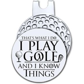 That's What I Do I Play Golf Golf Ball Marker with Magnetic Hat Clip, Funny Golf Accessories and Golf Gifts for Men Women Dad Grandpa, Birthday for Golf Fan Golfer Golf Lover